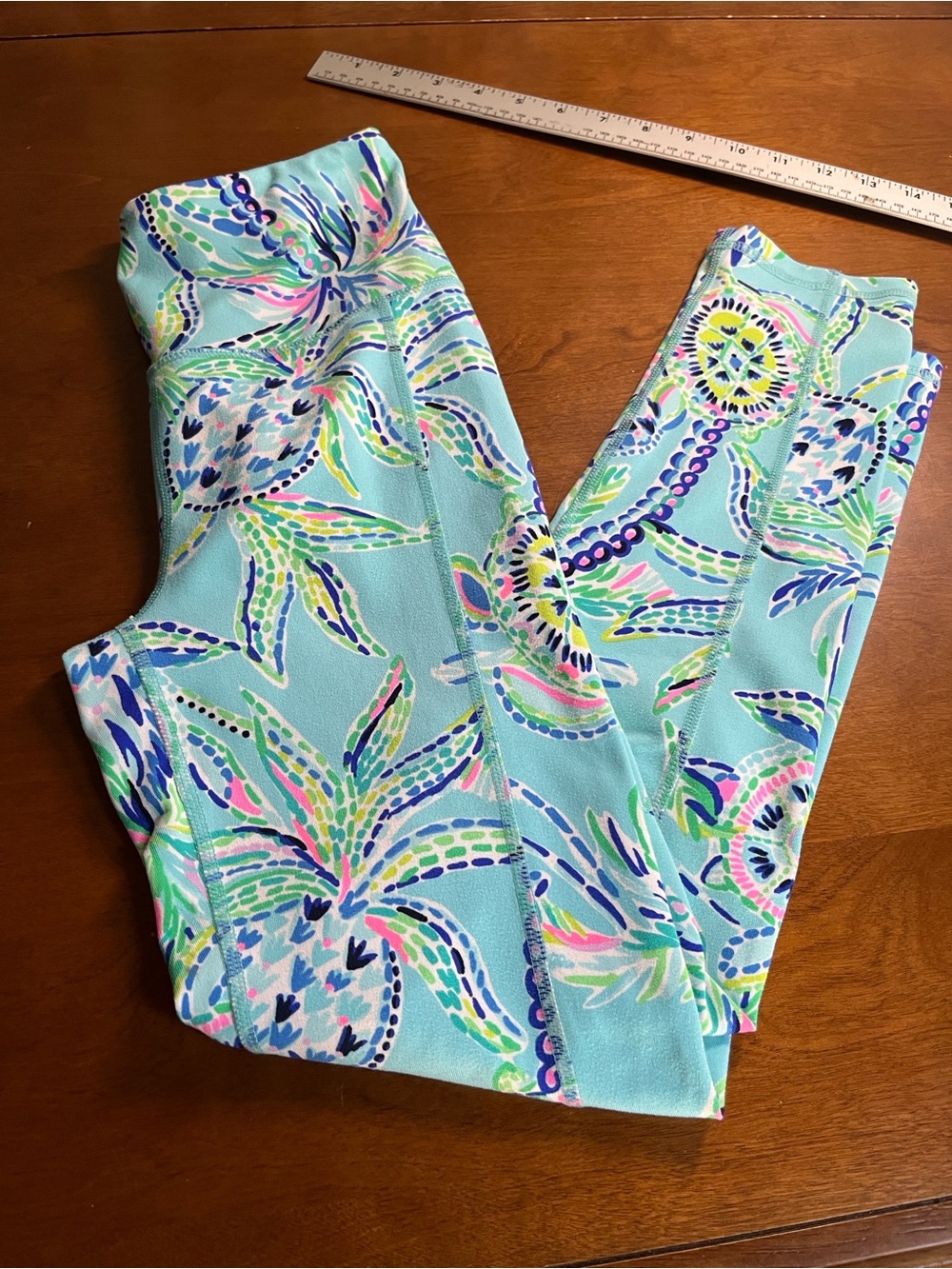 Lilly Pulitzer High-Rise Weekender Midi Leggings Bermuda Blue Turtle Season XS - Picture 2 of 11
